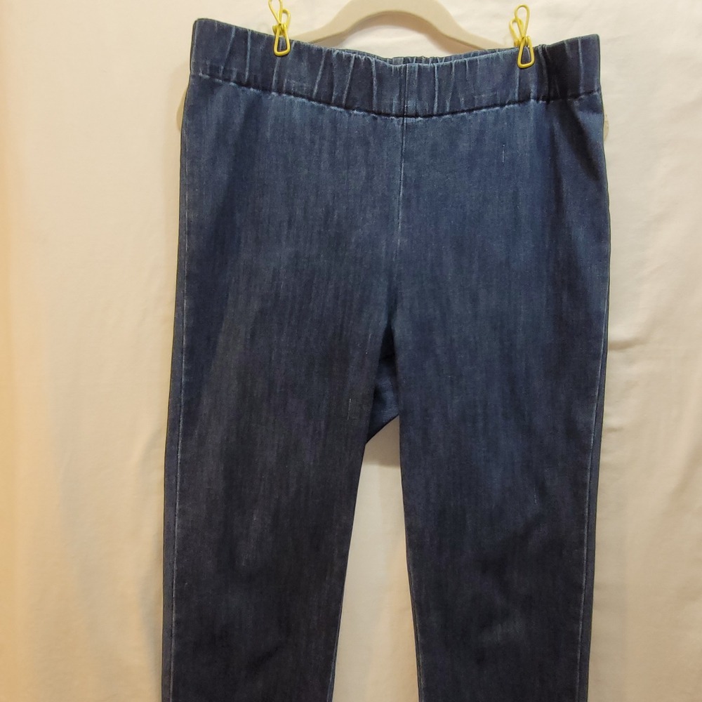 Soft Surroundings Dark Indigo Denim Pull On Leggings Size Medium Tall 44848 - Picture 3 of 14
